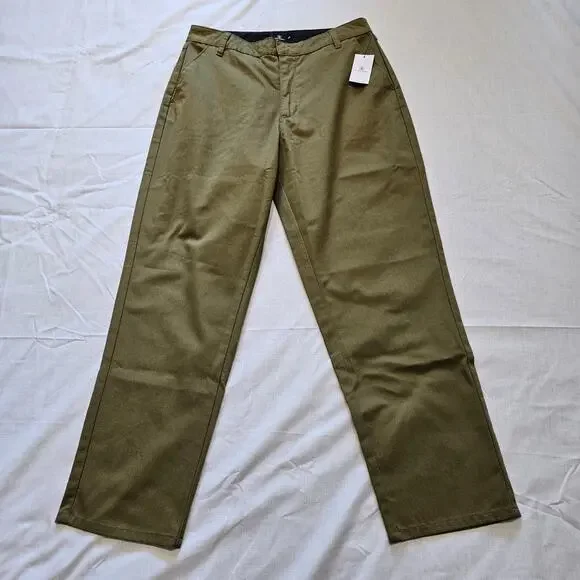 Volcom Women's Chickie High Rise Chino Pants Green Size 29 - Picture 1 of 8